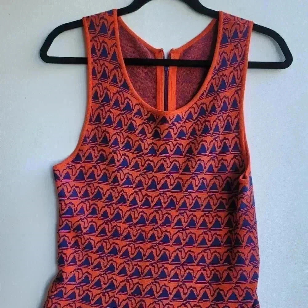 Issa London orange blue sleeveless sweater dress sz small - Picture 3 of 8